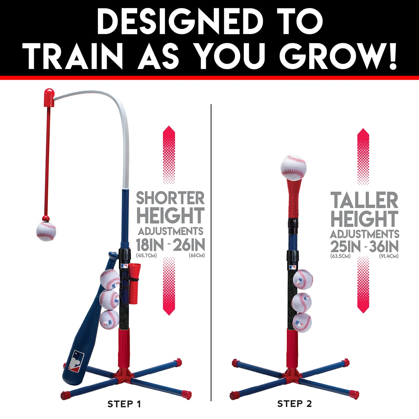 Grow-with-Me Kids Baseball Batting Tee + Stand Set for Youth + Toddlers