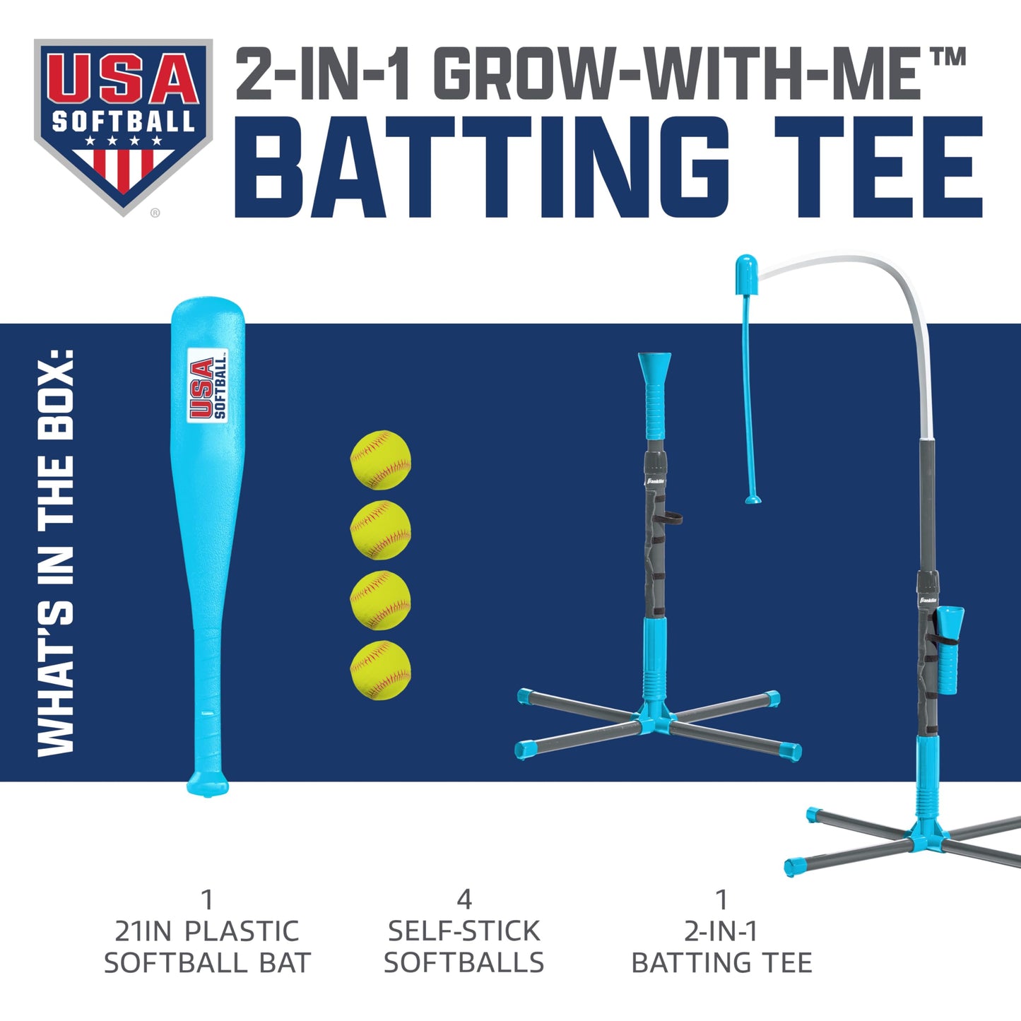 Grow-with-Me Kids Baseball Batting Tee + Stand Set for Youth + Toddlers