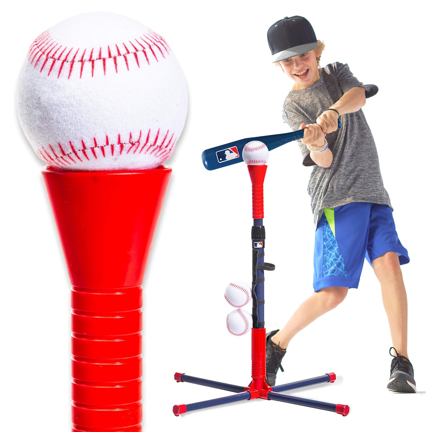 Grow-with-Me Kids Baseball Batting Tee + Stand Set for Youth + Toddlers