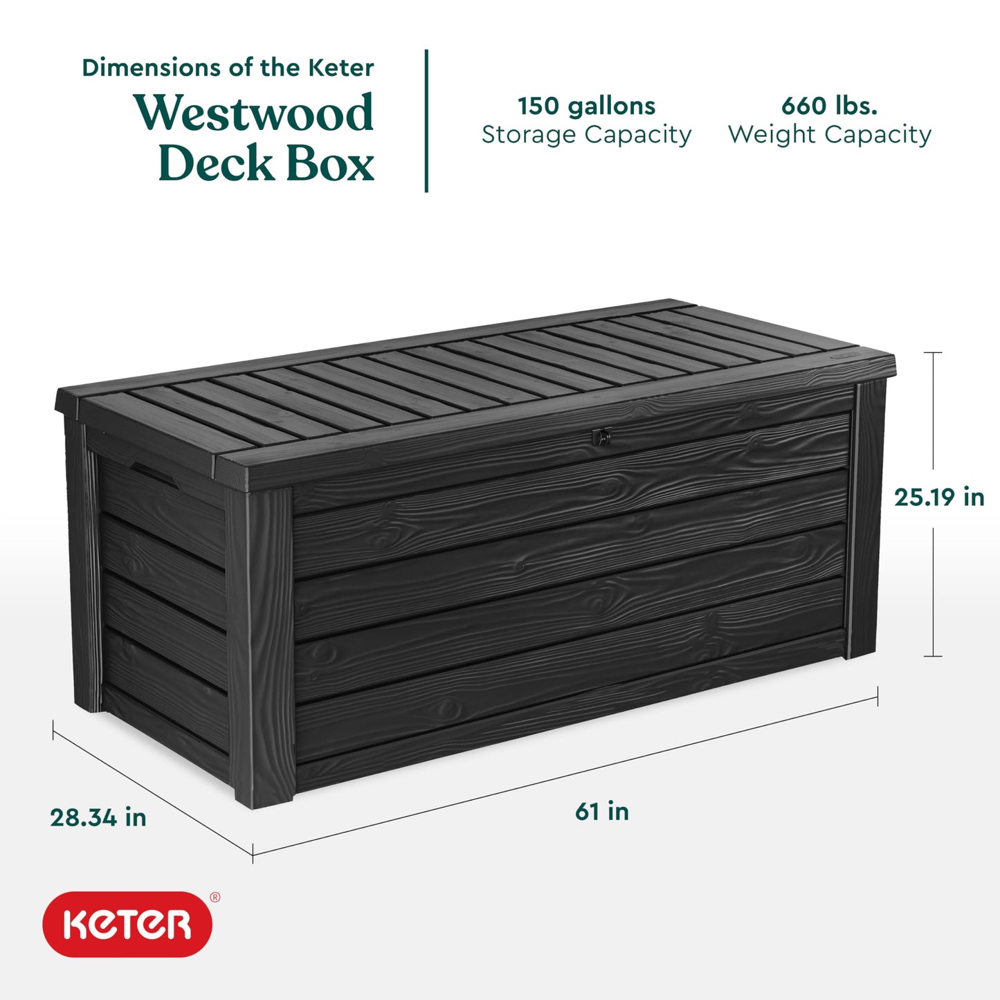 150 Gallon Outdoor Storage Deck
