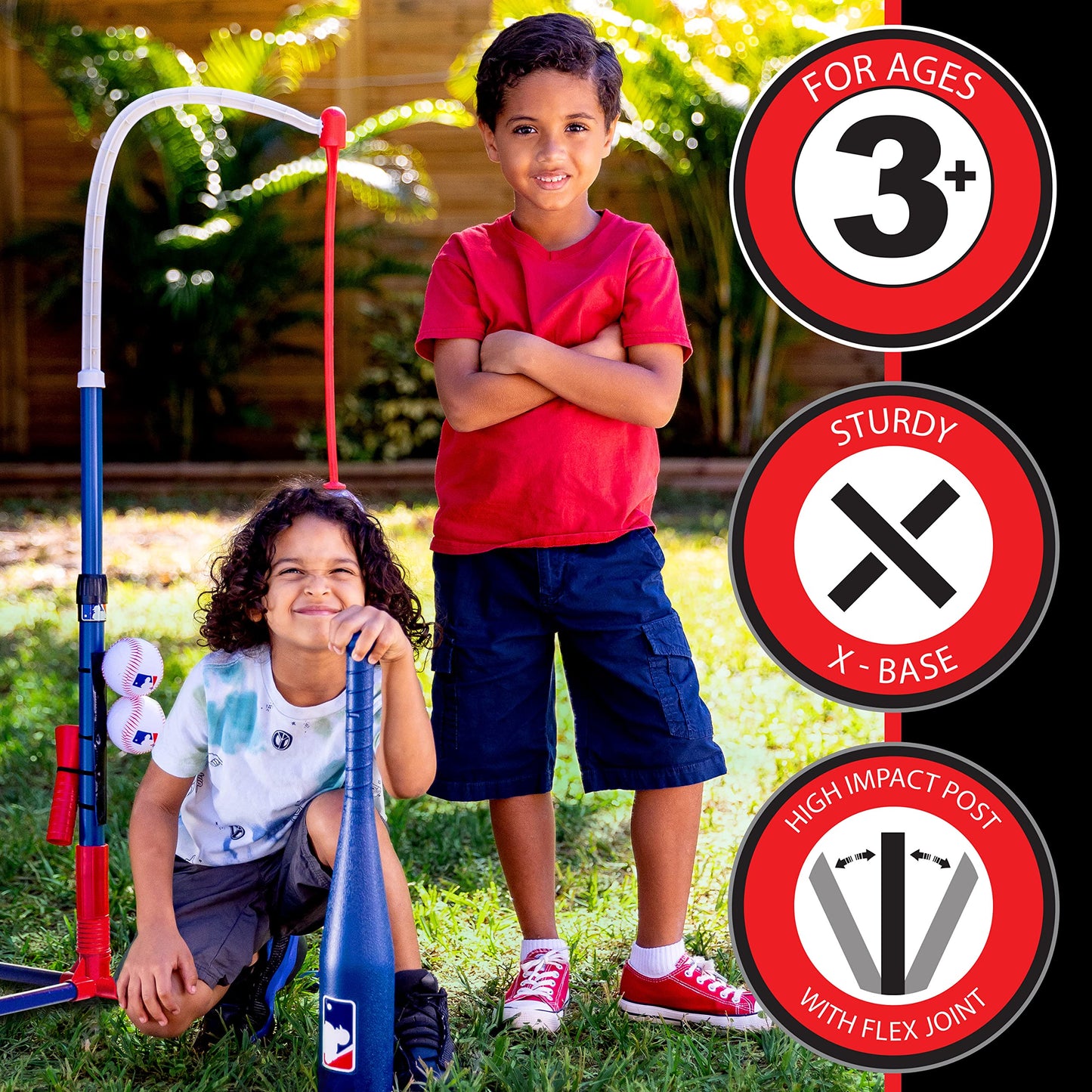 Grow-with-Me Kids Baseball Batting Tee + Stand Set for Youth + Toddlers