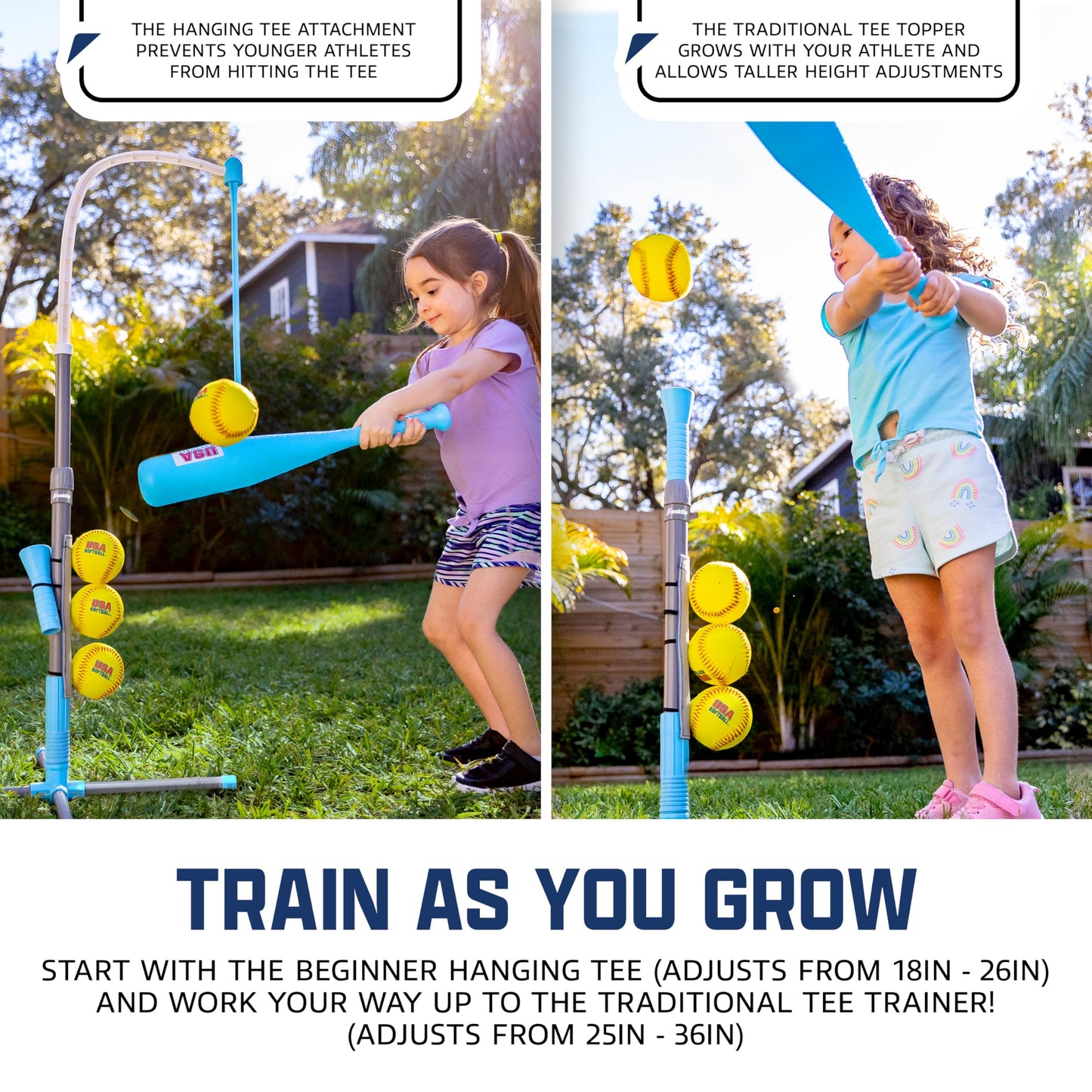 Grow-with-Me Kids Baseball Batting Tee + Stand Set for Youth + Toddlers