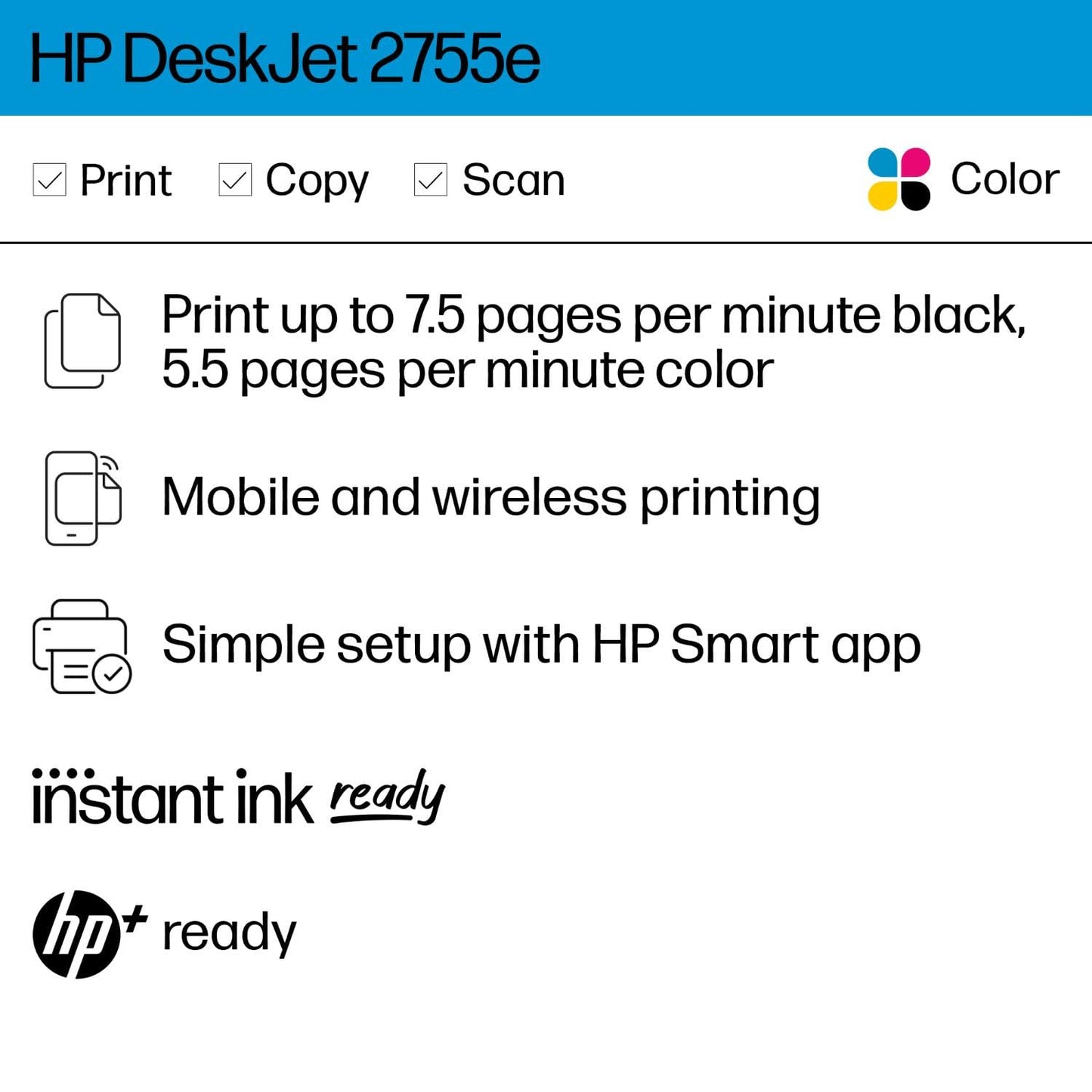 DeskJet 2755e Wireless Color inkjet-printer