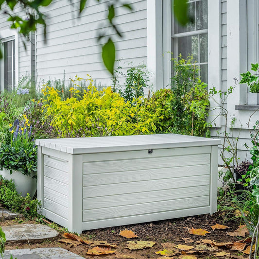 165 Gallon Weather Resistant Resin Deck Storage Container Box Outdoor