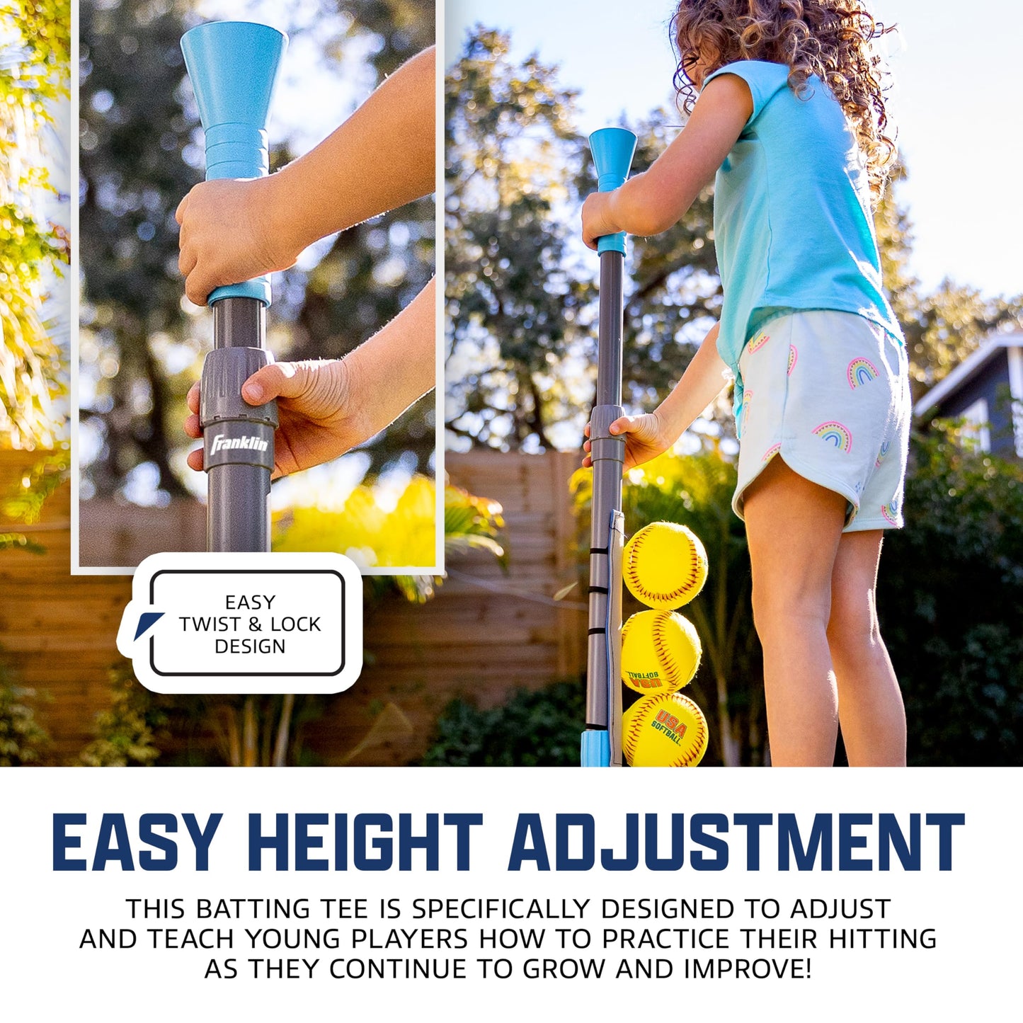Grow-with-Me Kids Baseball Batting Tee + Stand Set for Youth + Toddlers